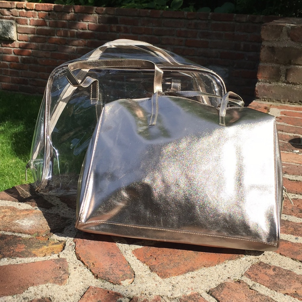 Silver and Clear Bag Set